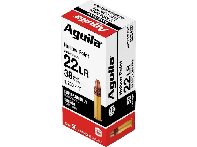 Aguila Super Extra High Velocity 22LR Ammo 38 Grain Plated Hollow Point - Fast Ship