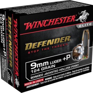 Winchester Defender 9mm Luger +P Ammo 124 Grain Winchester PDX1 Bonded Jacketed Hollow Point 200 rounds - Best Price
