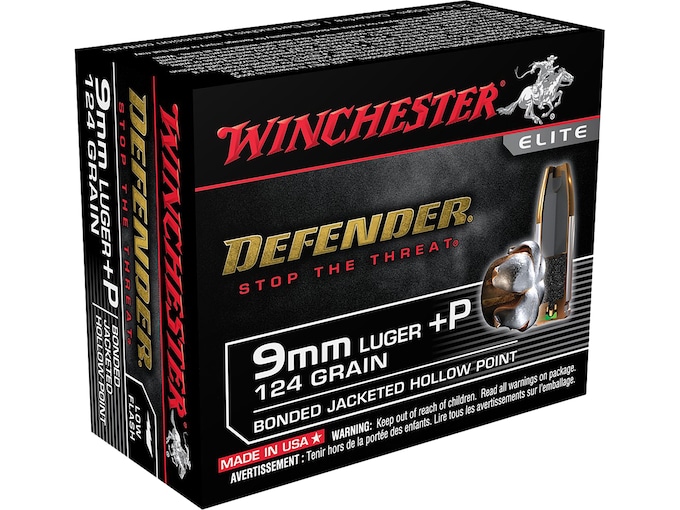 Get Winchester Defender 9mm Luger +P Ammo 124 Grain Winchester PDX1 Bonded Jacketed Hollow Point 200 rounds Online