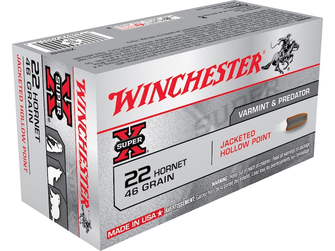 New Winchester Super X 22 Hornet Ammo 46 Grain Jacketed Hollow Point 200 rounds