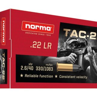 Get Norma TAC-22 Ammunition 22LR 40 Grain Lead Round Nose Online