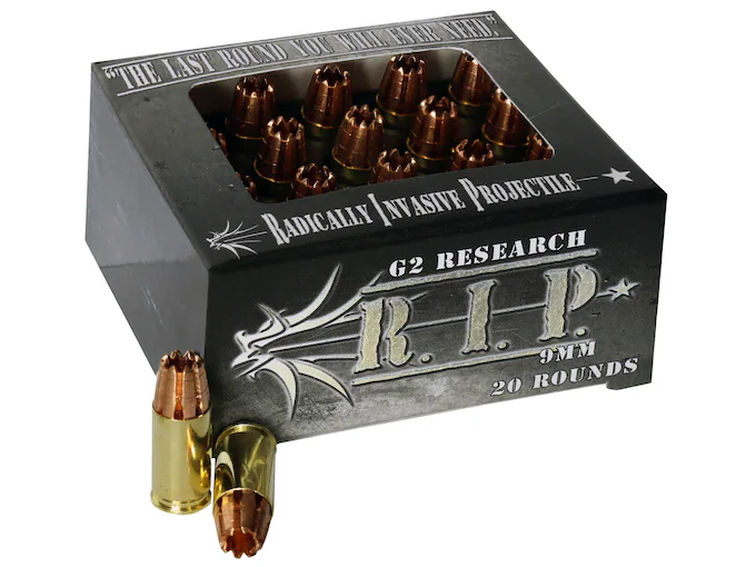 G2 Research R.I.P. 9mm Luger Ammo 92 Grain G2 R.I.P. Fragmenting Hollow Point Lead Free Box of 100 rounds Direct